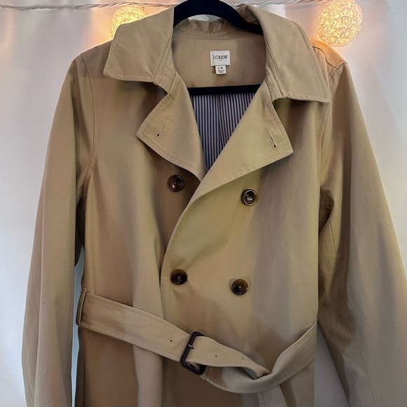 J Crew Camel Khaki Trench Coat - Picture 3 of 4